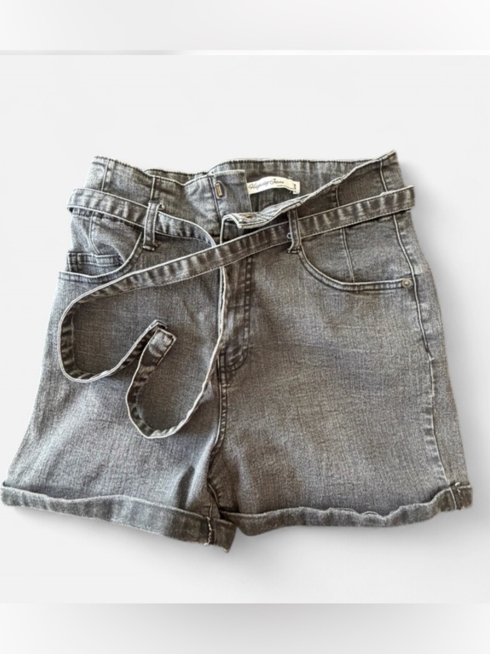 Highway Jeans Gray Cuffed Denim Shorts